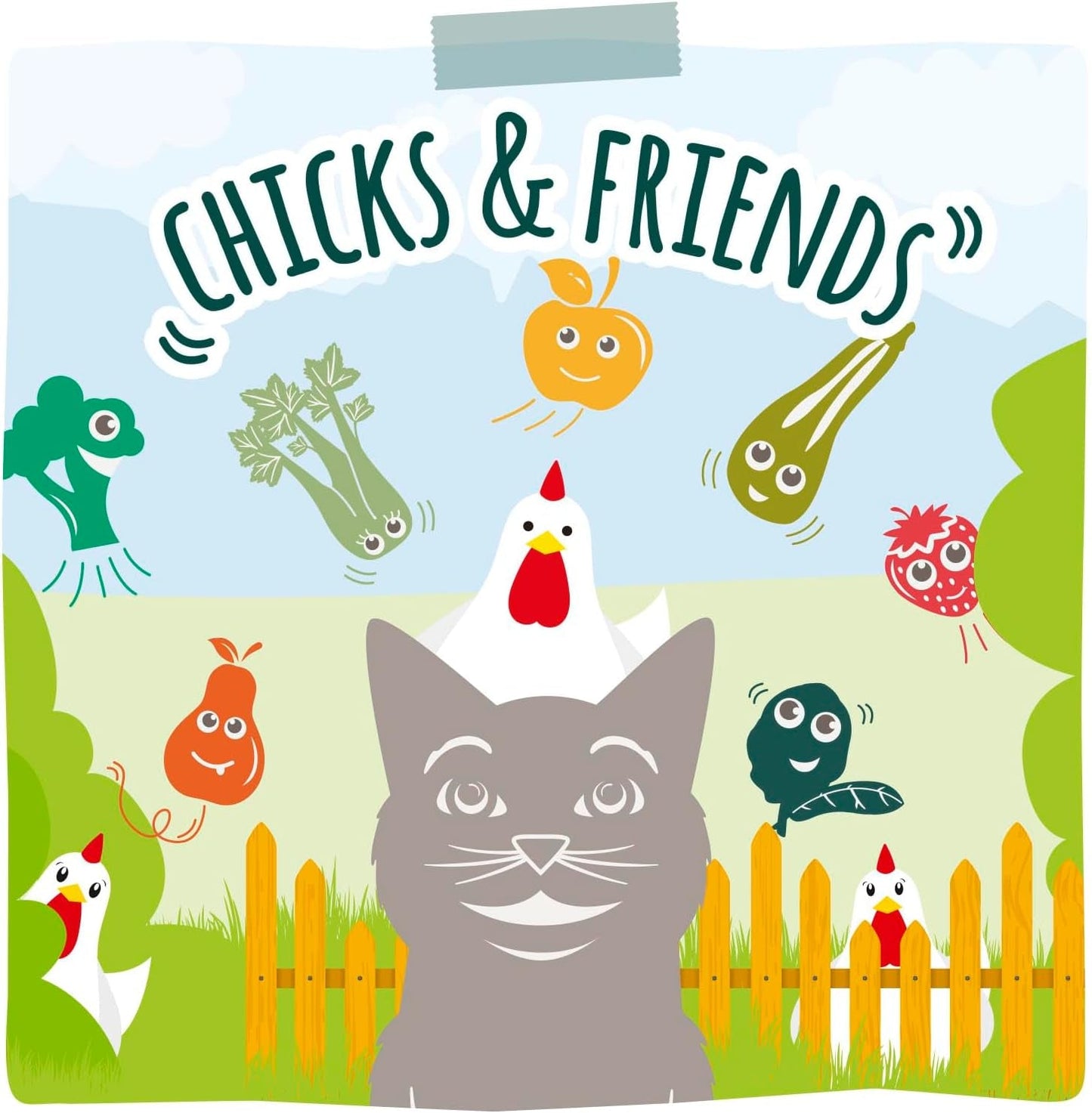 MjAMjAM - Premium Nassfutter für Katzen - Caja Chicks & Friends, paquete de 9 unidades (9 x 300 g), getreidefrei mit extra Fleisch