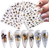 GZMAYUEN 12 colores pegatinas de uñas francesas 3D pegatinas de uñas de Color degradado francés autoadhesivas accesorios de diseño de uñas