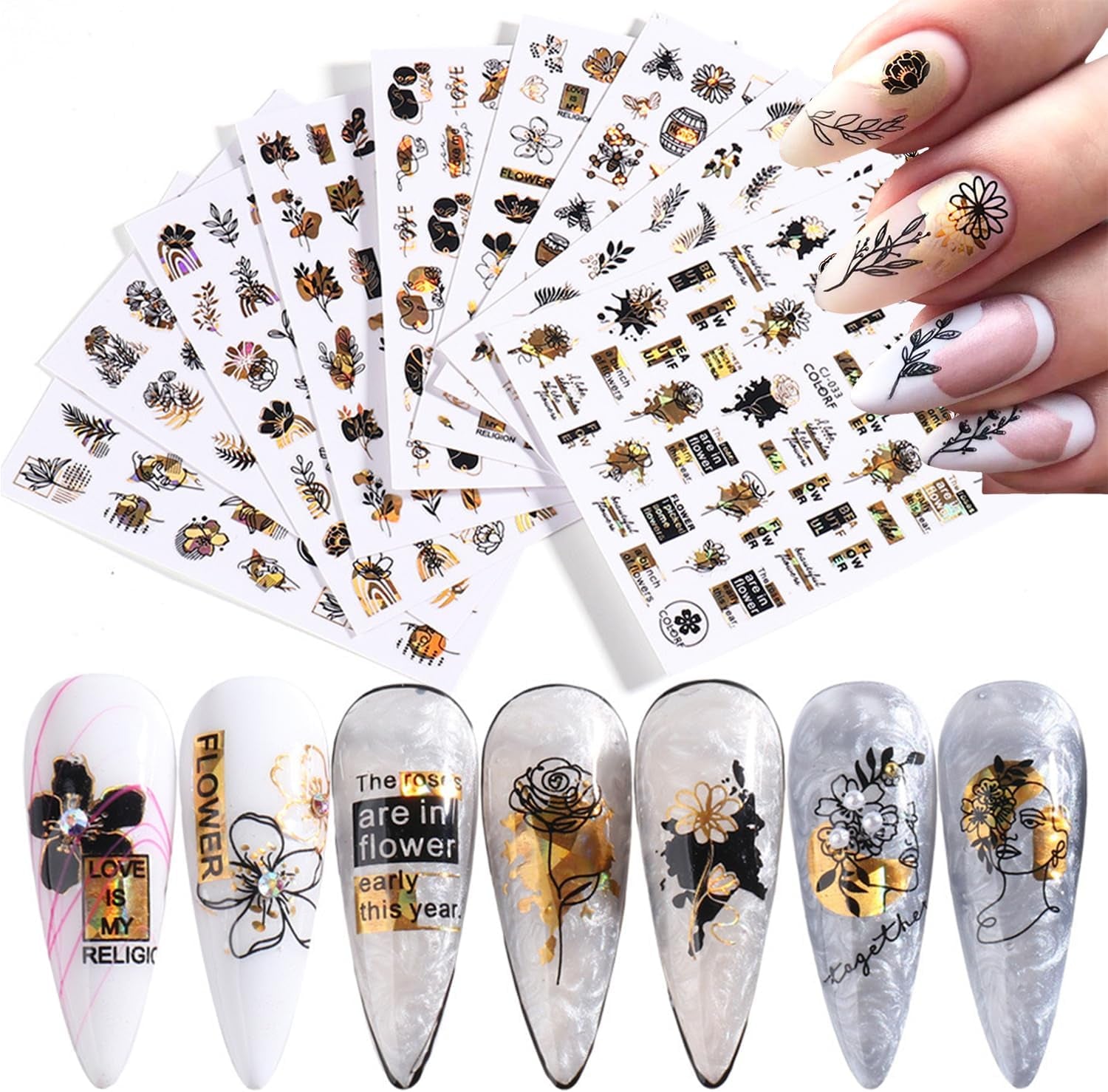 GZMAYUEN 12 colores pegatinas de uñas francesas 3D pegatinas de uñas de Color degradado francés autoadhesivas accesorios de diseño de uñas