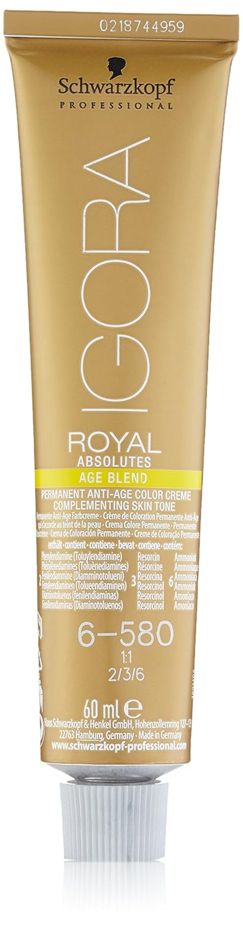 Igora Royal Absolute Age Blend Color De Cabello, 7-560 Rubio Medio Chocolate Dorado, 60ml Naty Shop Tinte Para El Cabello 6-850 Rubio Oscuro Rojo Dorado 60Ml (1 paquete)