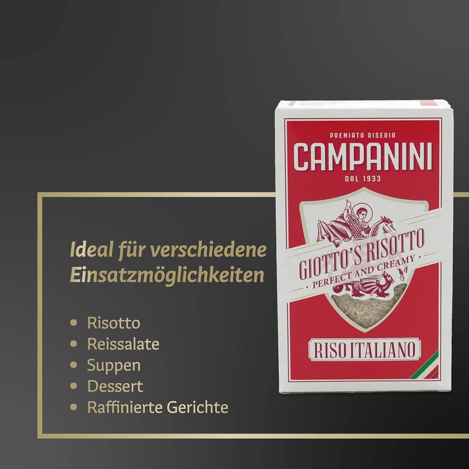 Arroz original para risotto | Arroz campanini para risotto | 1000g | de Italia | Risottos y sopas
