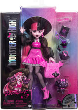 Muñeca Monster High Draculaura con su mascota Conde Fabuloso gato murciélago y accesorios como mochila, libro de hechizos, caja bento y más, HRP64 Naty Shop Muñecas