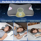 Almohada viscoelástica Almohada para el cuello Almohada ortopédica: diseño ergonómico Forma hueca para personas que duermen de lado, boca arriba y boca abajo Gris Almohadas ortopédicas cervicales Naty Shop