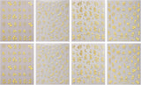 JMEOWIO Nagelsticker Goldene Blumen 8 Blatt Nail Art Sticker Selbstklebend Nagelaufkleber Dekoration Nageldesign Zubehör