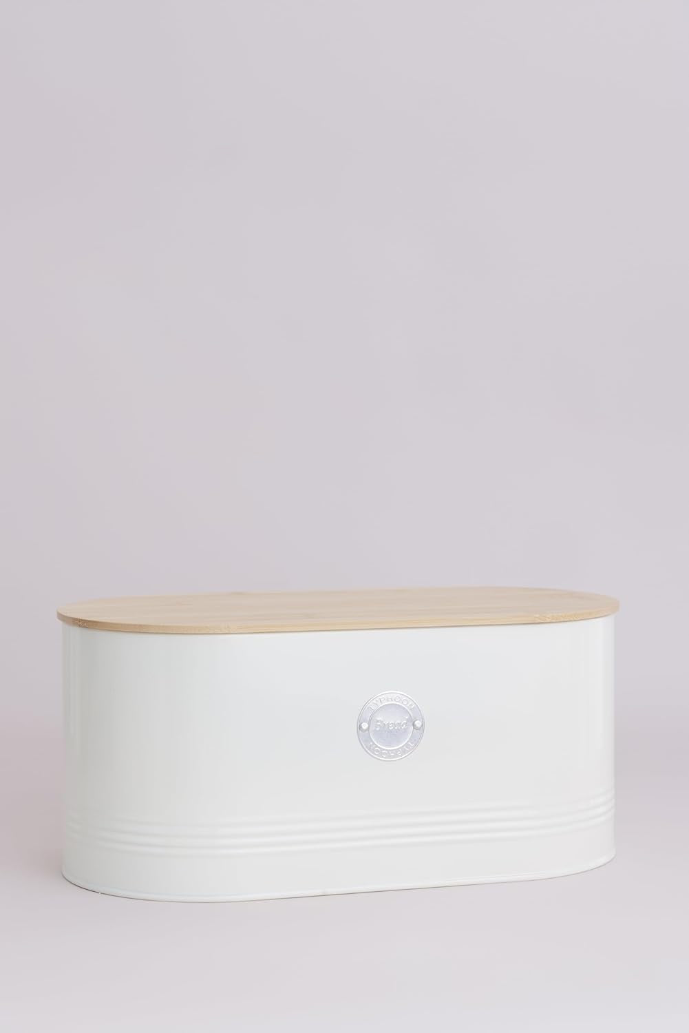 , Panera "Living" de acero inoxidable color crema, con tapa de bambú, crema Cajas para guardar alimentos Naty Shop
