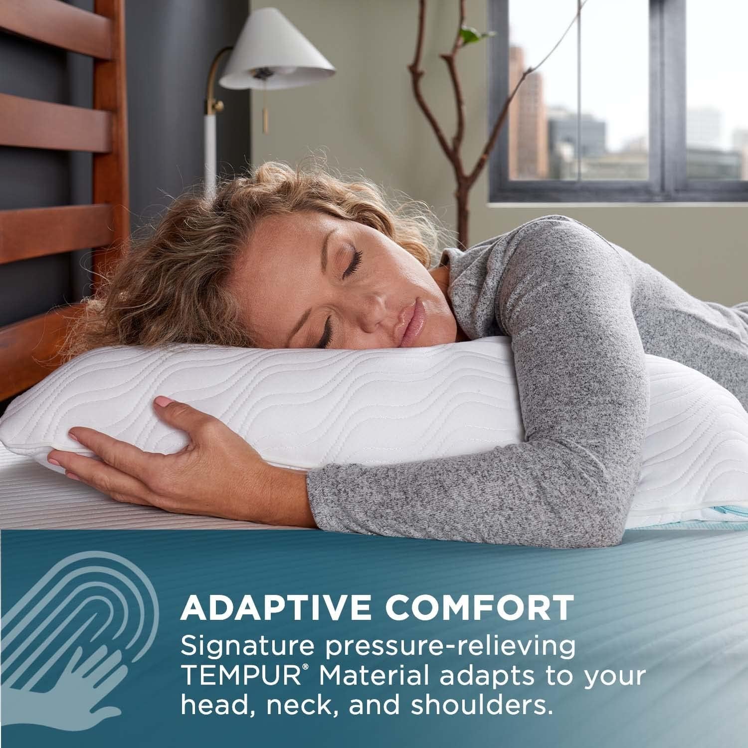 TEMPUR-PEDIC Almohada Tempur-Cloud Prohi, Espuma viscoelástica, Blanco/Opulent Garden, Almohadas King Standard Naty Shop