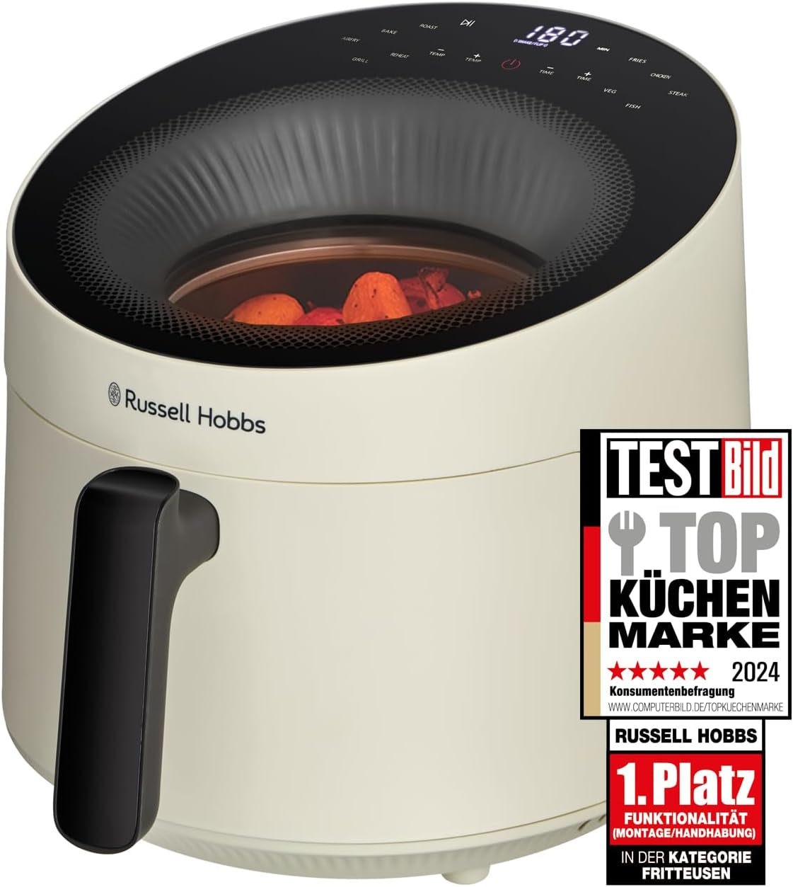 Russell Hobbs Airfryer, 5 litros, 10 programas, ventana Electrodomésticos Naty Shop Crema