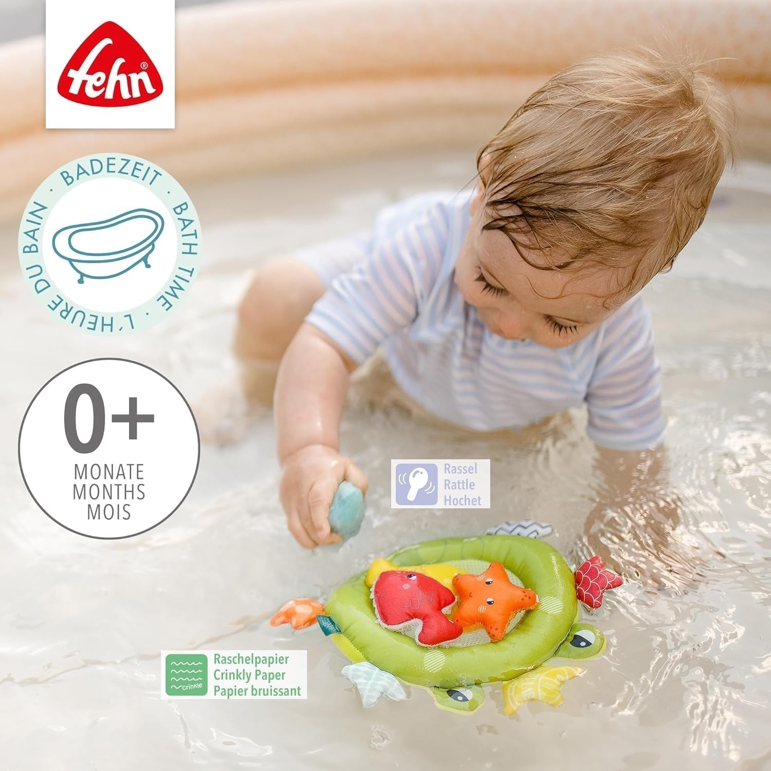 Red de baño Fehn rana - Juguete de baño para bebé para la bañera - Juguete de agua flotante para divertirse en el baño - Juguete de baño para bebés y niños pequeños a partir de 0 meses Baby Toys Naty Shop