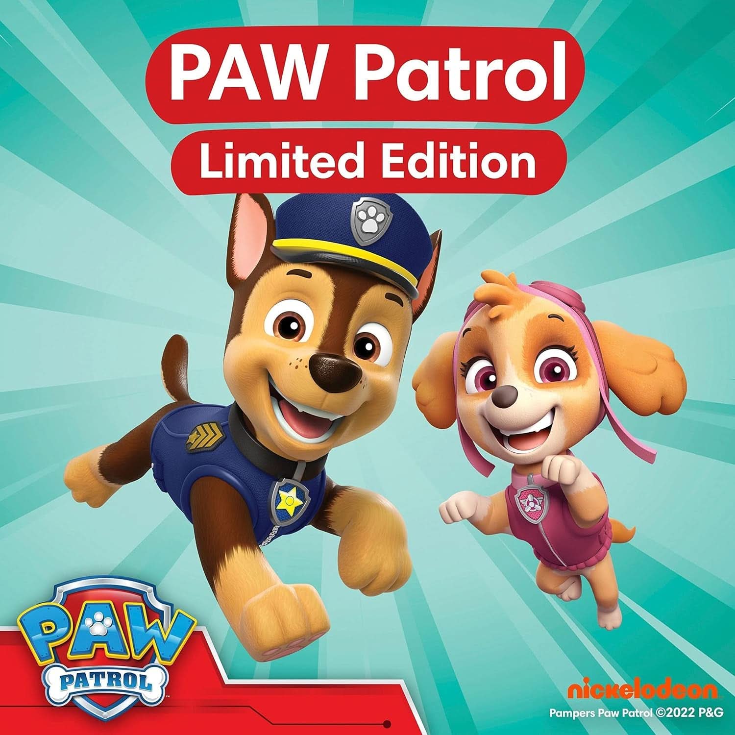 Pañales Pampers Paw Patrol Pants talla 5 (12-17Kg) Baby-Dry, Junior con bolsillo Stop and Protect, CAJA MENSUAL, 160 pañales Naty Shop