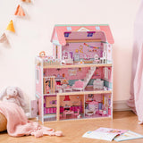 ROBUD Casa de muñecas de madera para niños, casa de muñecas, juguete de regalo para niñas y niños de 3, 4, 5 y 6 años