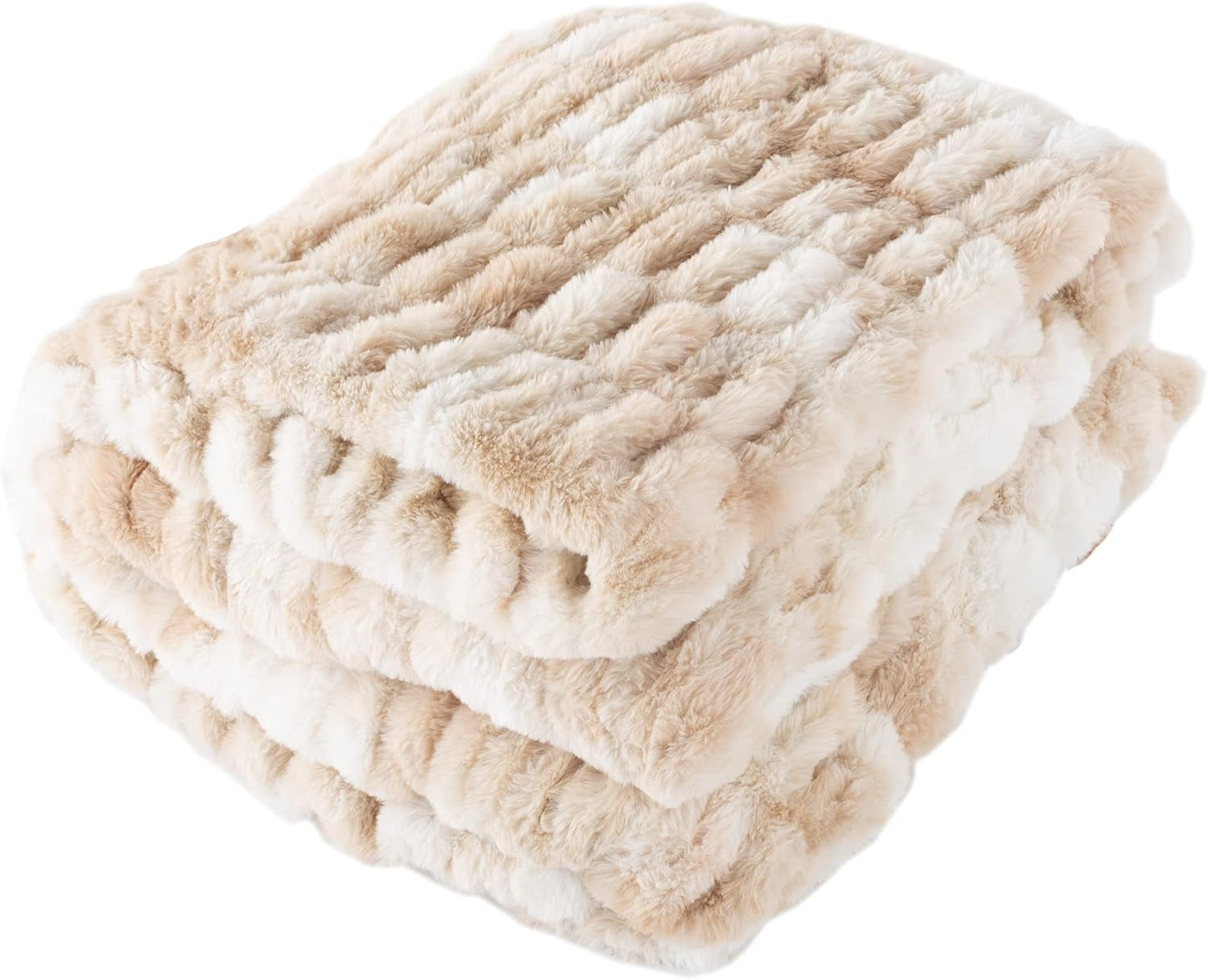 Lavish Home Manta Extragrande De Piel Sintética Gerüschte, 152,4 X 203,2 Cm, Piel Sintética Jacquard, Manta Tamaño Queen para Camas Y Sofás, Camas Y Mantas Grises Lavish Home Cream