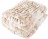 Lavish Home Manta Extragrande De Piel Sintética Gerüschte, 152,4 X 203,2 Cm, Piel Sintética Jacquard, Manta Tamaño Queen para Camas Y Sofás, Camas Y Mantas Grises Lavish Home Cream