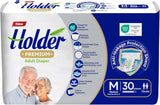 Pañales desechables unisex para adultos, impermeables, absorbentes, laterales elásticos, transpirables, súper absorbentes, doble capa, indicador de humedad, protección dermatológica de 5 estrellas, mediano