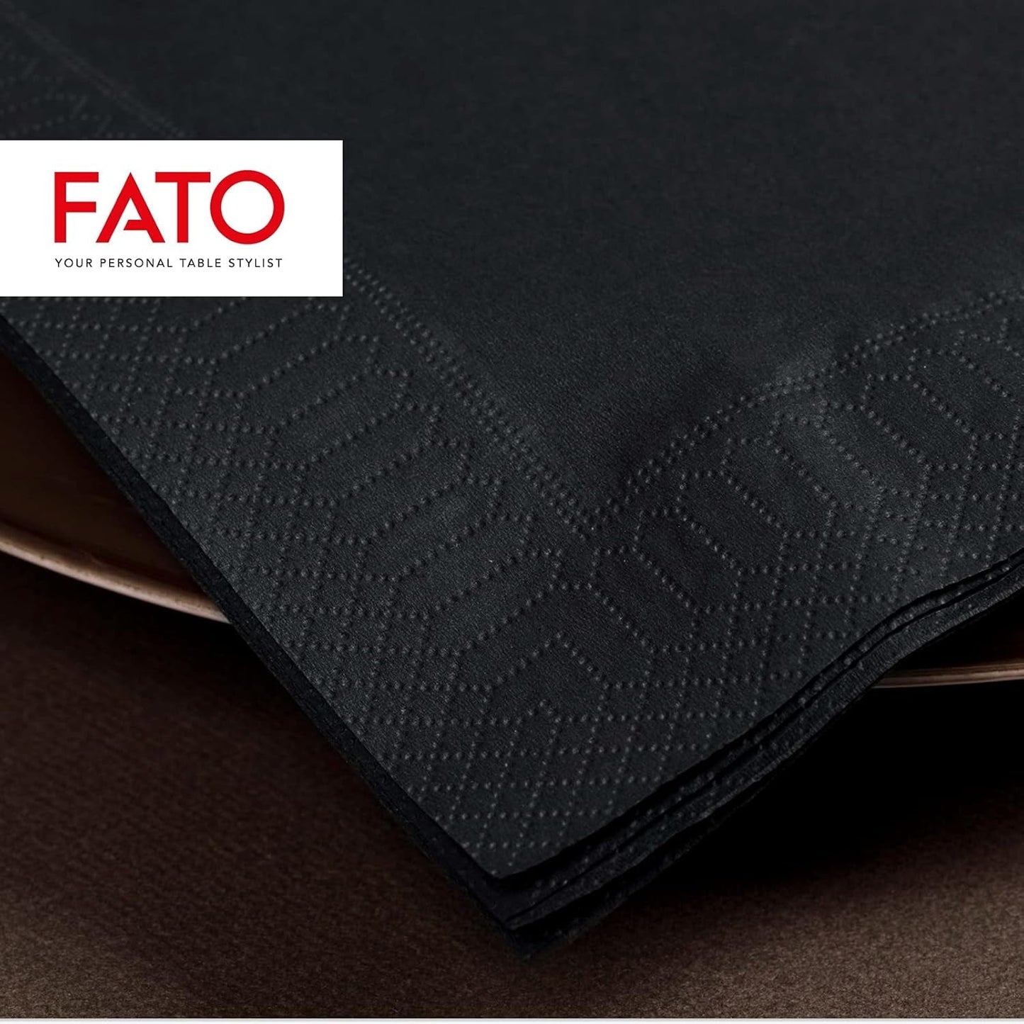 - Servilletas de papel desechables, ideales para aperitivos y cócteles, paquete de 100 servilletas, tamaño 24X24, 4 pliegues, 2 capas, color negro, papel 100% pura celulosa, certificado Fsc