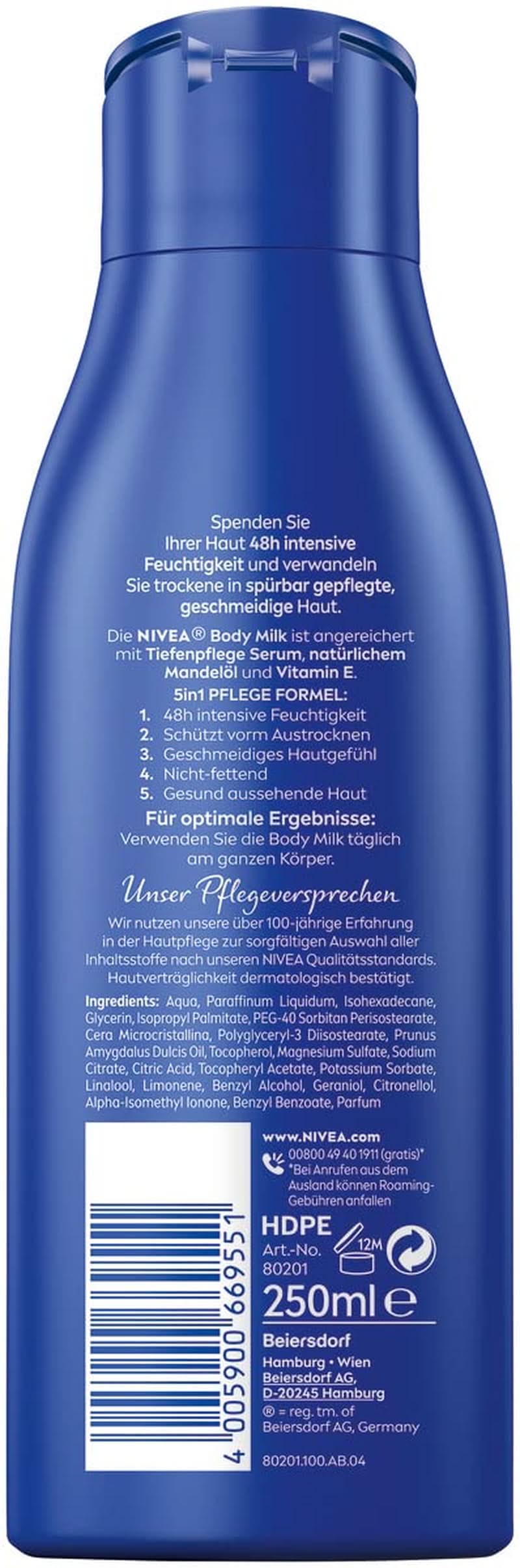 NIVEA Leche Corporal Rica, 250 ml Cosmética y Belleza Naty Shop