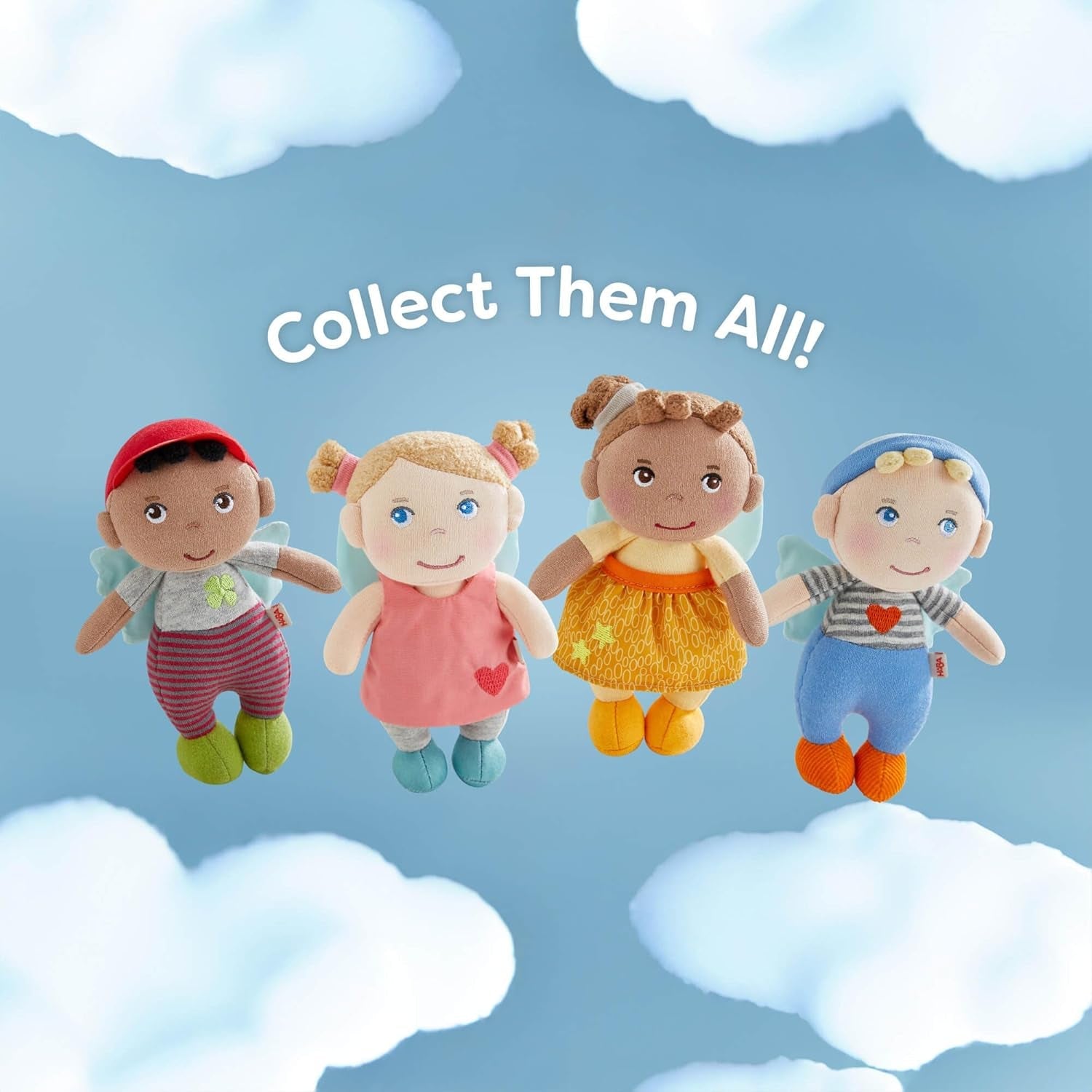 HABA Guardian Angel Lore - Muñeco de tela esponjoso (15 cm), regalo de bienvenida perfecto para bebés y niños pequeños - Lavable a 30 °C - 2011870001