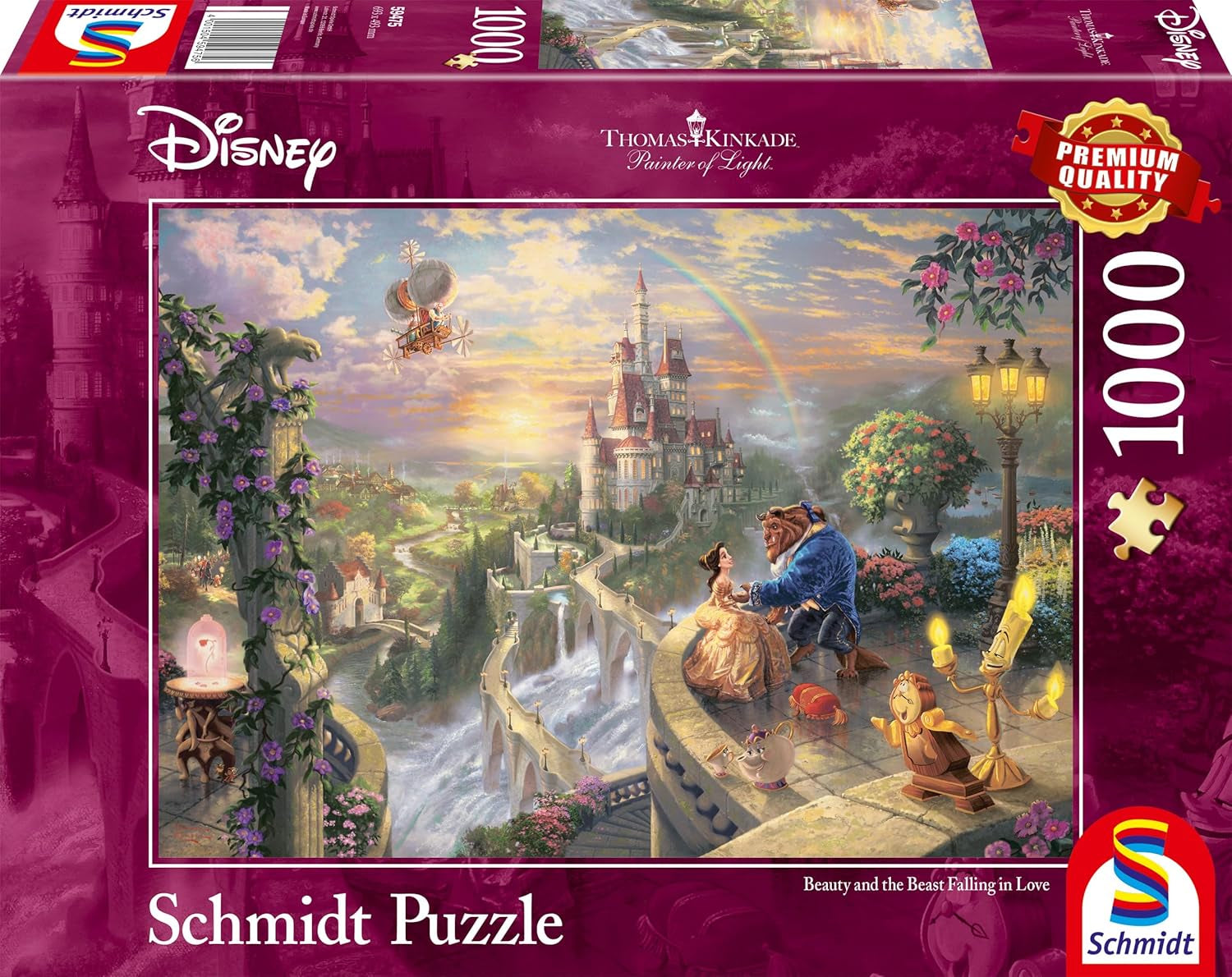 Schmidt Spiele Puzzle 59475 - Thomas Kinkade, La Bella y la Bestia de Disney, Puzzle de 1000 piezas [Exclusivo de Amazon] Puzzle Naty Shop Título predeterminado