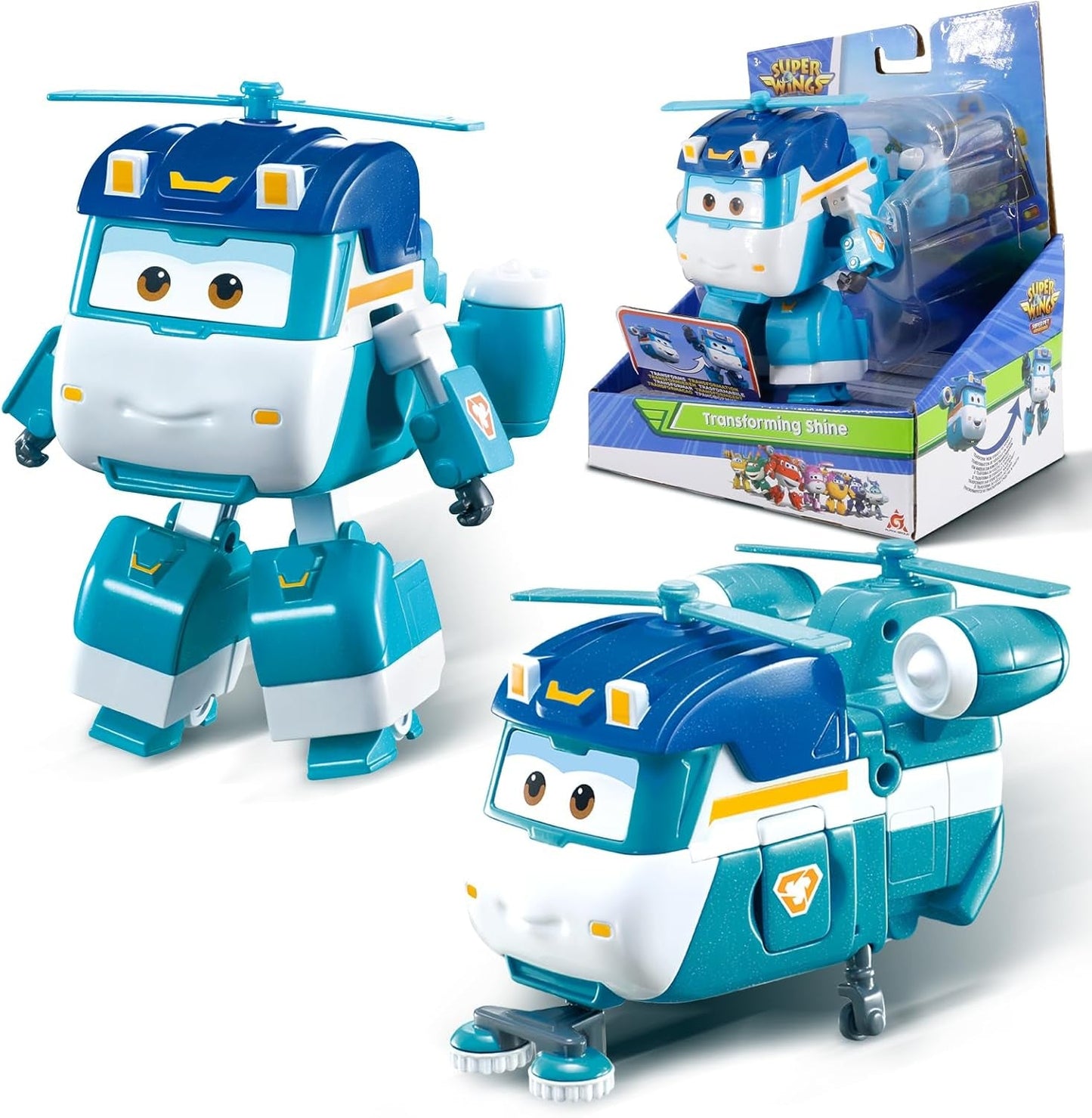 Super Wings Personajes transformadores de 5" Paquete de 2 Jett transformador supercargado + Tino Juguete transformador para niños y niñas a partir de 3 años Figuras de acción rojas Naty Shop Glitter