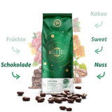 Caffè Crema - Café en grano tostado en Sicilia - Proceso tradicional de tueste largo con crema perfecta, bolsa de 250 g, acidez extra baja para máquinas totalmente automáticas y portafiltro