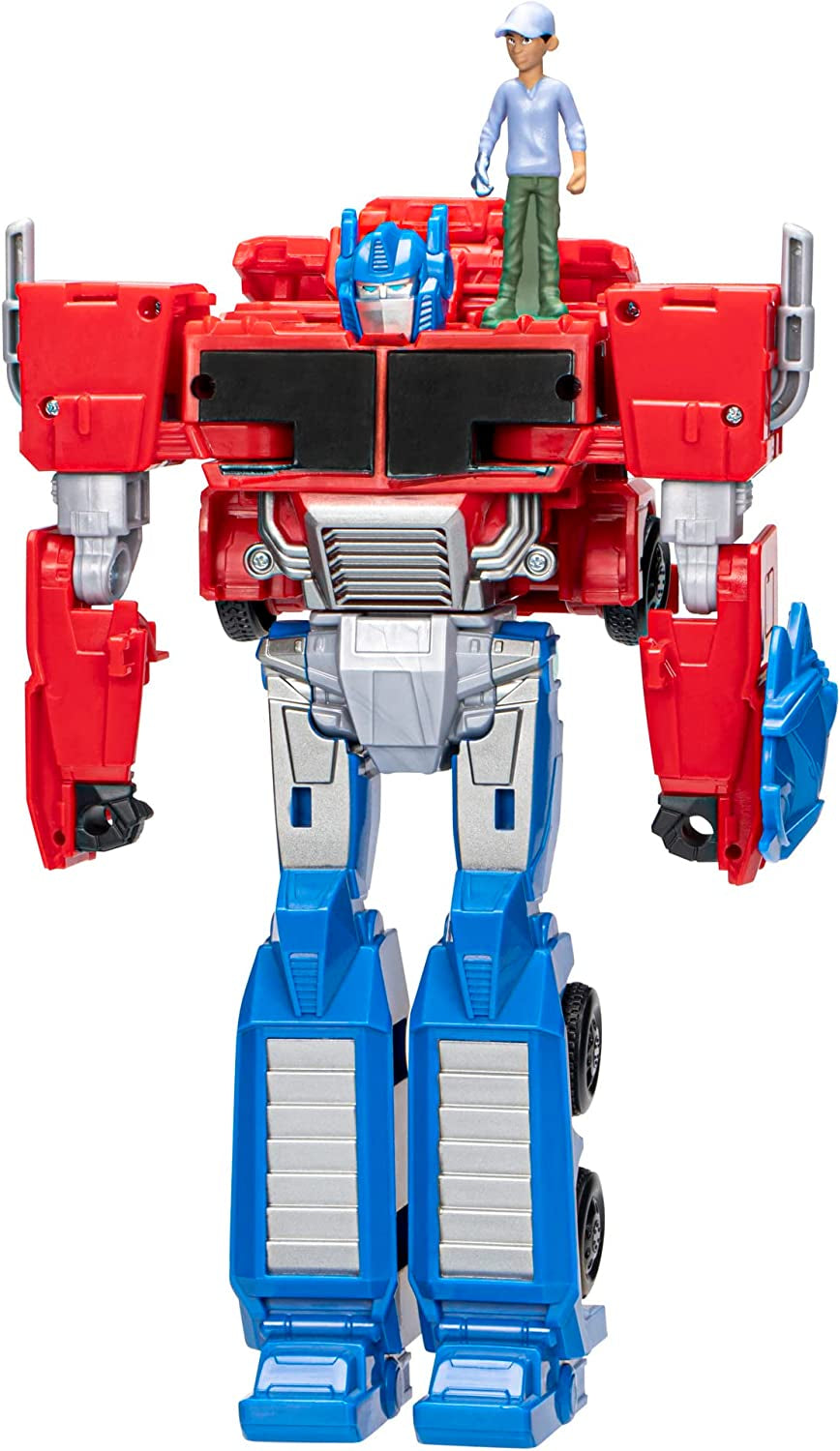 Figura Transformers Earthspark Spin Changer Optimus Prime (20 cm) con figura de Robby Malto (5 cm), de 6 Figuras de acción Naty Shop Single Optimus Prime