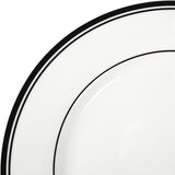 Amazon Basics Juego de vajilla para 4 de 16 piezas con borde negro color café