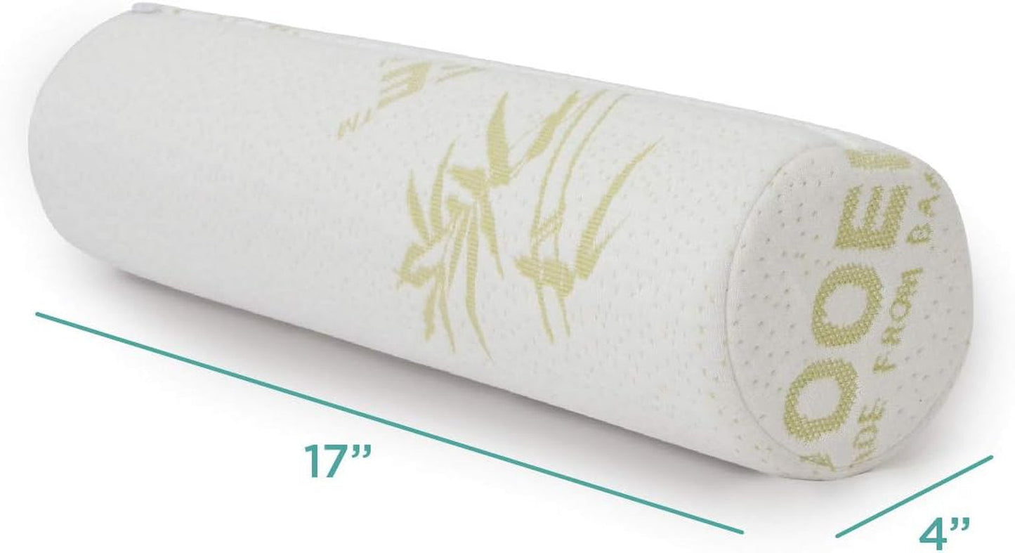 Milliard Rollo de Espuma Visco para Cuello con Funda Lavable, Certificado Oeko-Tex, Dureza Media, 10X43cm, Perfecto para Alérgicos, Almohada de Viaje, Almohada de Cuello Redondo, Rollo de Posicionamiento, Rollo de Rodillas Almohadas Ortopédicas Cervicales Naty Shop