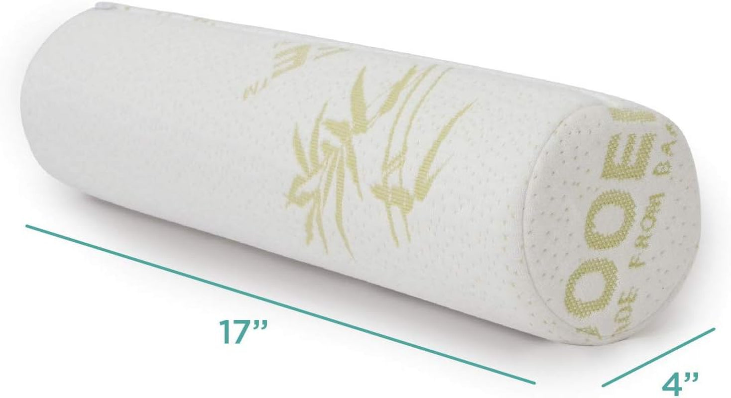 Milliard Rollo de Espuma Visco para Cuello con Funda Lavable, Certificado Oeko-Tex, Dureza Media, 10X43cm, Perfecto para Alérgicos, Almohada de Viaje, Almohada de Cuello Redondo, Rollo de Posicionamiento, Rollo de Rodillas Almohadas Ortopédicas Cervicales Naty Shop