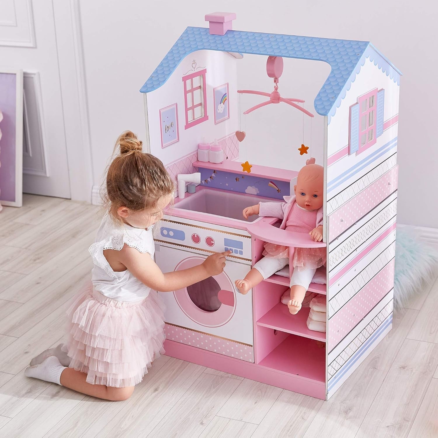 Olivia's Little World Teamson Kids Muñecos de Madera, 45 cm, Doble Cara, para niños TD-11460W
