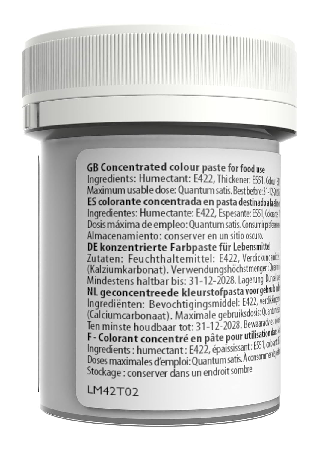 Colorante alimentario Sugarflair Max Concentrated White Extra, colorante alimentario altamente concentrado para mazapán y fondant, colorante en pasta Max Concentrate - 42 g