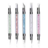 Qufiiry 5PCS Silikon Nagel Pinsel, Gel Schnitzen Pinsel, Silikon-Modellierpinsel Set, Doppel Köpfe DIY Maniküre Werkzeug