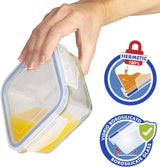Max Home Paquete de 8 Recipientes Herméticos de Vidrio Fiambrera de Vidrio para Microondas Recipientes para Alimentos Resellables Tapas Transparentes de 550 ml Recipientes para Alimentos (16538) Cajas de Almacenamiento de Alimentos Naty Shop