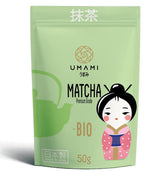 Té verde Matcha Umami Bio en polvo: calidad premium, cultivado en Uji, Kioto (Japón) Procedente de agricultura ecológica. 50 gramos