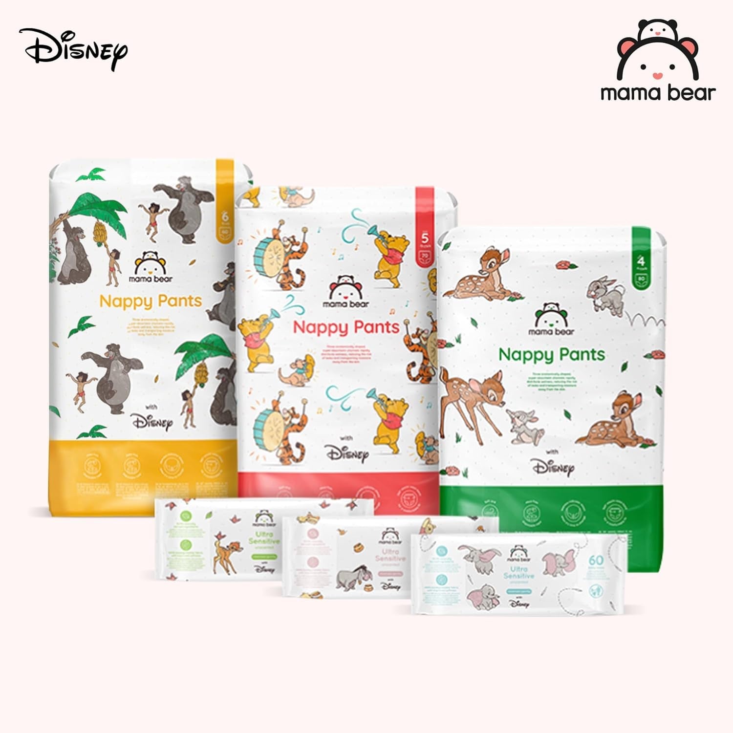 Marca Amazon: Mama Bear Disney Pañales, Talla 5 (12-17kg) - Caja Mensual, Blanco, 140 Piezas (2 Paquetes de 70)