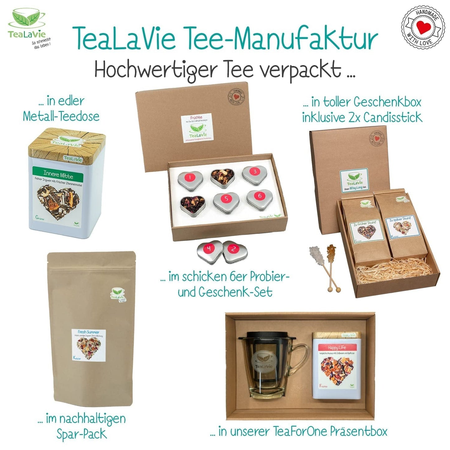 Tealavie Juego de regalo de 6 tés de frutas (60 g) Juego de muestra Caja de regalo Ideas de regalos de agradecimiento para mujeres colegas Día de la madre 2024