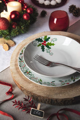 Excelsa SERV.TAV.18 PZ NAVIDAD ACEBO Weiß