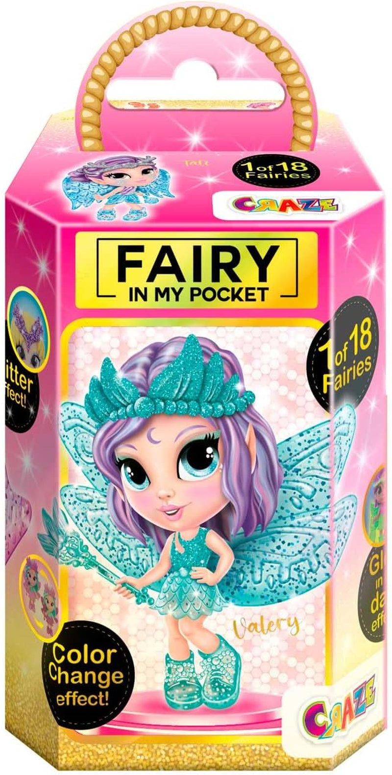 Hada de la Locura en Mi Bolsillo | Muñeca de hadas con alas, juguete de hadas coleccionable con efectos especiales como purpurina, brillo en la oscuridad y cambio de color