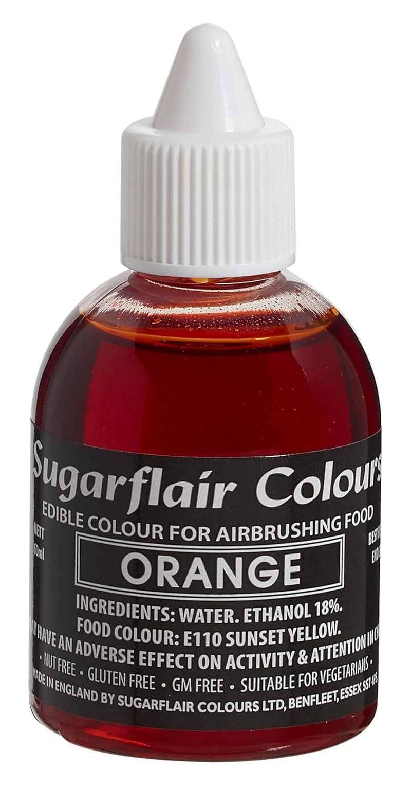 Sugarflair Colorante alimentario con aerógrafo Dorado dorado Colorante alimentario líquido comestible Colorante con aerógrafo Pasteles Muffins Glaseado y decoración de pasteles - 60 ml
