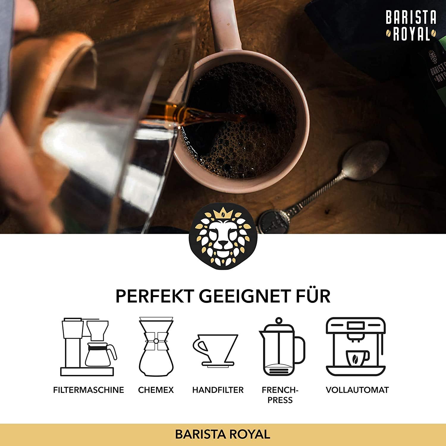Set de degustación de café en grano entero 5 x 350 g | Paquete Discovery en granos de café en set de regalo | árabe | Comercio Justo | Vegano | Ideal para máquinas de café expreso automáticas, máquinas de café expreso con filtro, máquinas de café expreso de vertido y prensas francesas | BARISTA REAL