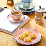Vancasso Juego de café de Porcelana Macaron, 12 Piezas, Servicio de café Colorido para 4-12 Personas, Juego de Tazas, Incluye Tazas de café, platillos y Platos de Postre