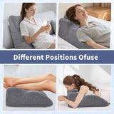 Almohada de lectura: almohada para la espalda, reposacabezas ajustable, almohada de lectura de espuma viscoelástica para cama, almohada ergonómica para la espalda, el cuello y las piernas, almohada de apoyo lumbar