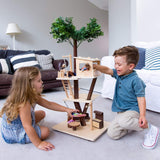 Casa del árbol de madera Everearth - Casa de muñecas para niños a partir de 3 años - Casa de juegos sostenible con accesorios - Certificado Fsc® - Juguete de madera perfecto para juegos imaginativos - Muebles de casa de muñecas EE33767 Naty Shop Casas de muñecas