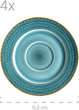Prospero Juego de café Premium para 4, Calidad de Restaurante, Servicio de café Moderno de 12 Piezas en un Estilo Vintage único, Porcelana Duradera, Azul
