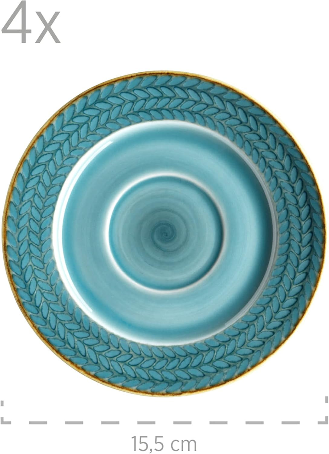 Prospero Juego de café Premium para 4, Calidad de Restaurante, Servicio de café Moderno de 12 Piezas en un Estilo Vintage único, Porcelana Duradera, Azul