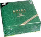 Papstar, 50 servilletas "Colección ROYAL" pliegue 1/4 40 Cm X 40 Cm verde oscuro "Casali", #84884