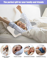 Almohada para el cuello, almohada de apoyo lateral, almohada de espuma viscoelástica, almohada ortopédica, almohada ergonómica de apoyo para el cuello para un soporte óptimo Almohada de apoyo lateral para la espalda y el estómago (62 x 41 x 13 cm) Almohadas ortopédicas cervicales Naty Shop