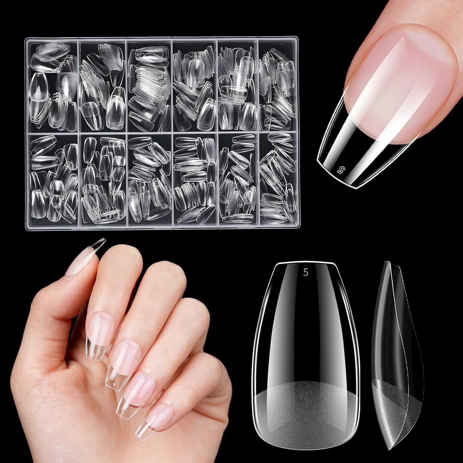 Uñas Artificiales Cortas 500 Piezas Puntas De Uñas De Gel Suave De Cobertura Completa Para Uñas De Gel 12 Tamaños Puntas De Uñas Prepulidas Para Uñas De Gel Uñas Artificiales Cortas Extensiones De Uñas De Ataúd Con Caja