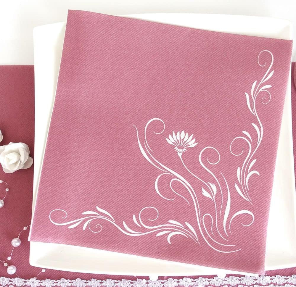 Appartina Elegantia Servilletas Airlaid Tipo Tela 40X40 Cm, Servilleta de Boda de Alta Calidad, Servilletas de Boda Tipo Tela Servilletas Desechables para Diversas Ocasiones (Rosa Oscuro)