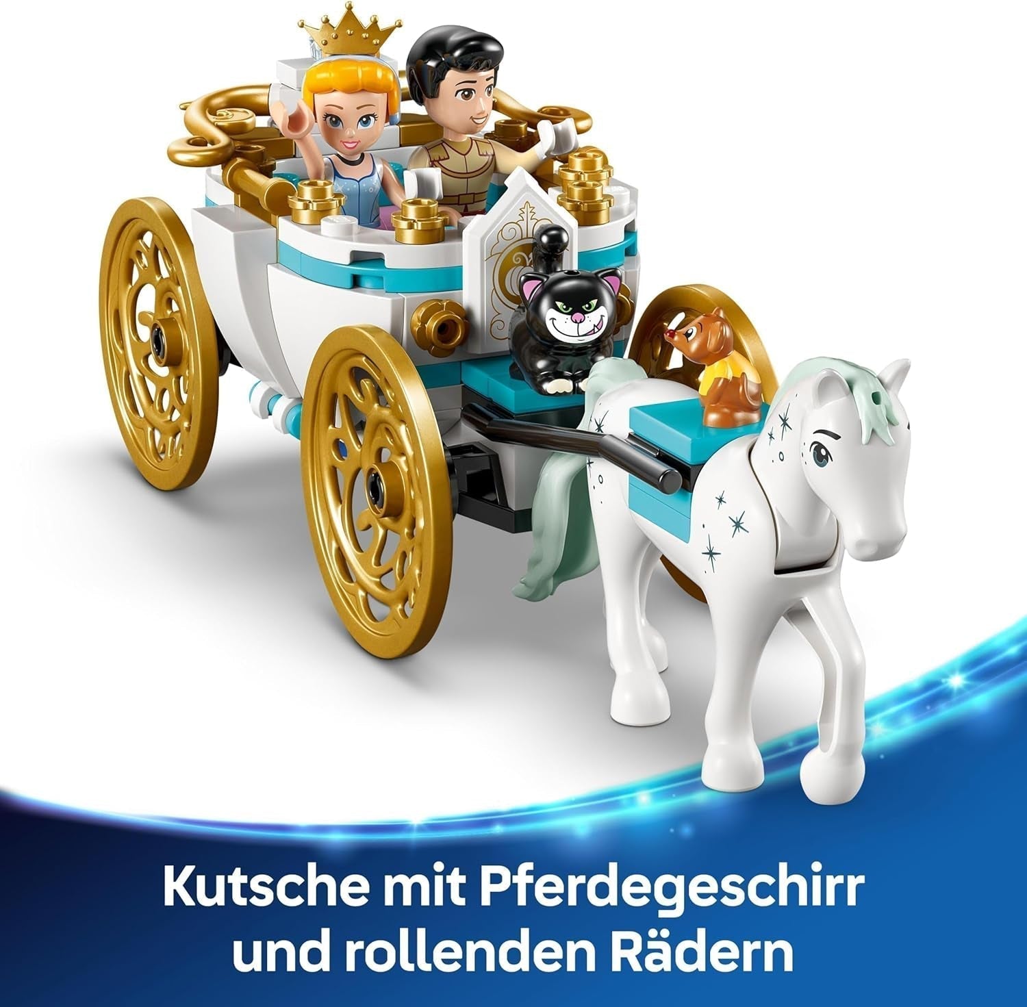 LEGO Ç€ Castillo de Disney Princess Cenicienta y carruaje tirado por caballos, set para niñas a partir de 6 años, fantástico juguete con minimuñecas de la princesa Cenicienta y el príncipe azul, idea de regalo para fans de Disney 43275 Juegos de construcción Beuche den LEGO-Store