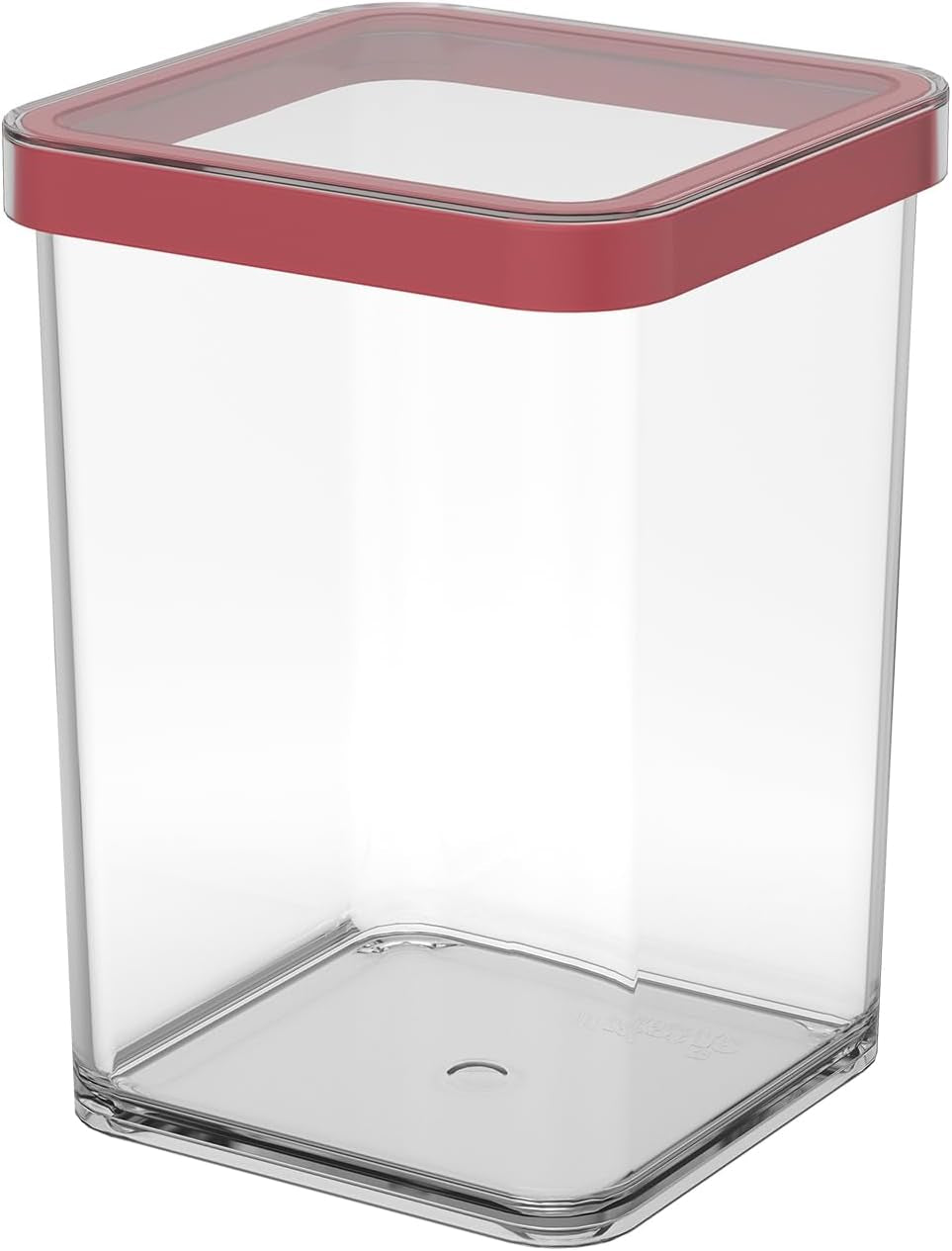 Rotho Loft Juego de 5 Botes con Tapa, Varios Tamaños, Plástico Alimentario (PP) Sin BPA, Transparente/Rojo, (21,4 x 21,4 x 23,5 cm) Cajas para Conservar Alimentos Naty Shop 1 L Cuadrado