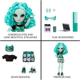 Rainbow High Shadow High Series 3 - Berrie Skies - Muñeca de moda verde - Conjunto de moda y más de 10 coloridos accesorios de juego - Ideal para coleccionistas y niños de 4 a 12 años